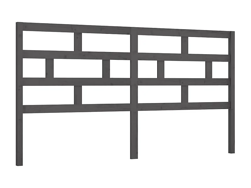 Tête de lit Gris 186x4x100 cm Bois massif de pin POI27148 BonneVie Meuble