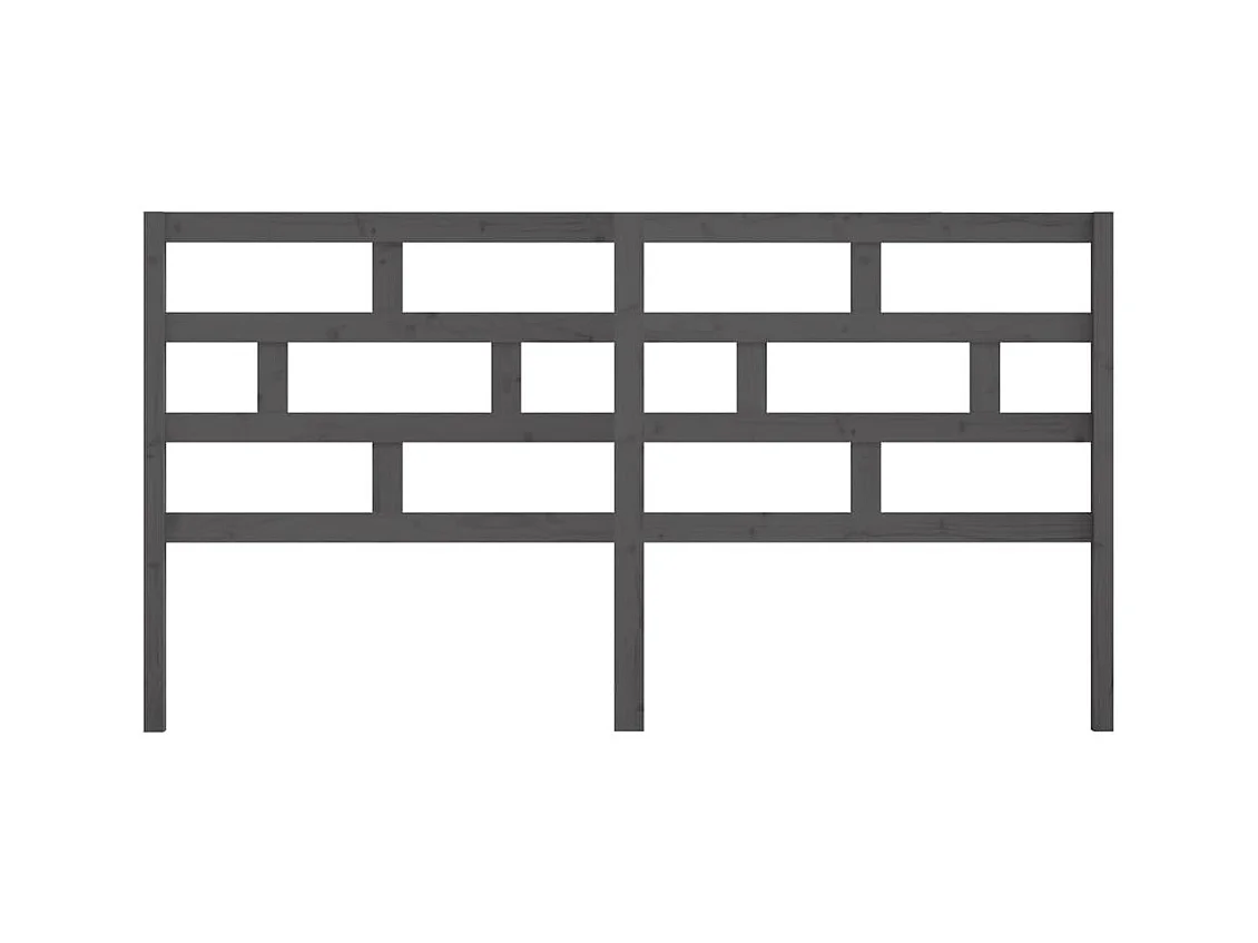 Testiera | Testata del letto per Letto Grigia 186x4x100cm in Legno Massello di Pino