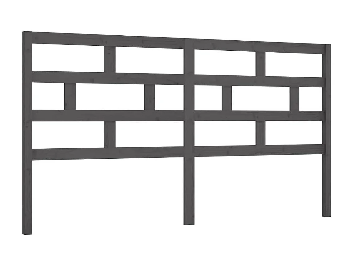 Tête de lit Gris 186x4x100 cm Bois massif de pin POI27148 BonneVie Meuble