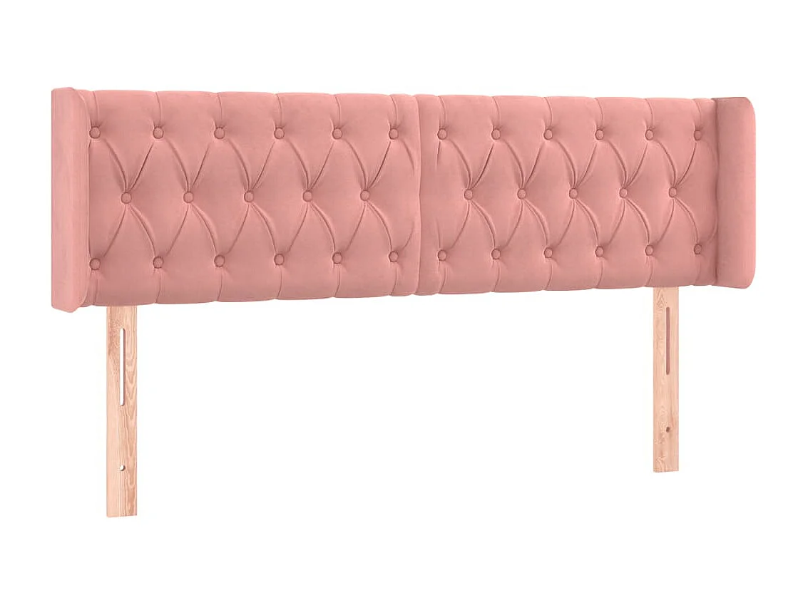 Testiera | Testata del letto a LED Rosa 147x16x78/88 cm in Velluto