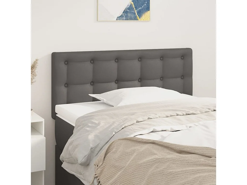 Tête de lit Gris 100x5x78/88 cm Similicuir POI90951 BonneVie Meuble