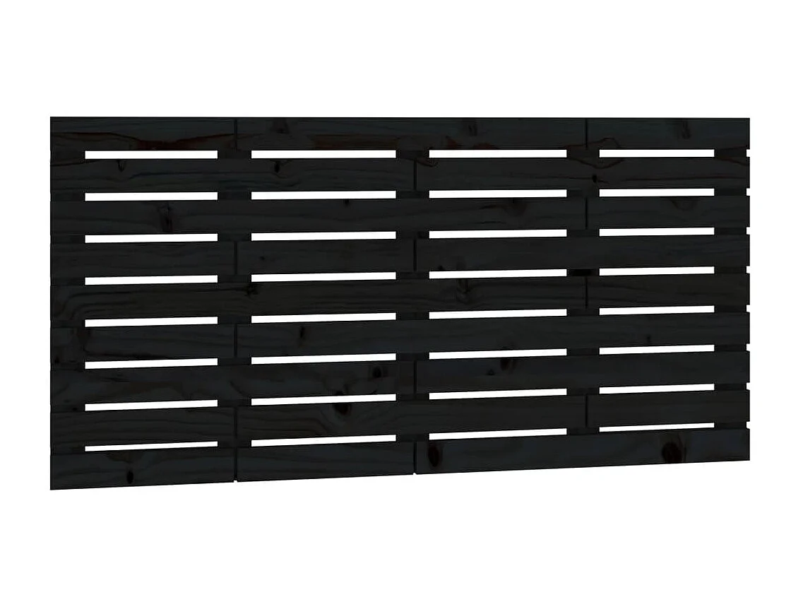 Cabeceira de parede 146x3x63 cm madeira de pinho maciça preto PT389616