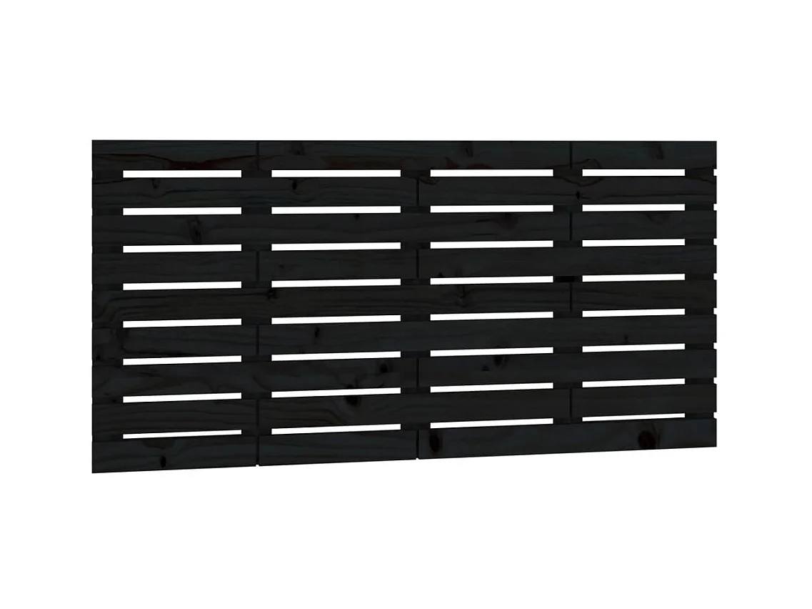 Testiera | Testata del letto da Parete Nera 146x3x63 cm in Legno Massello di Pino