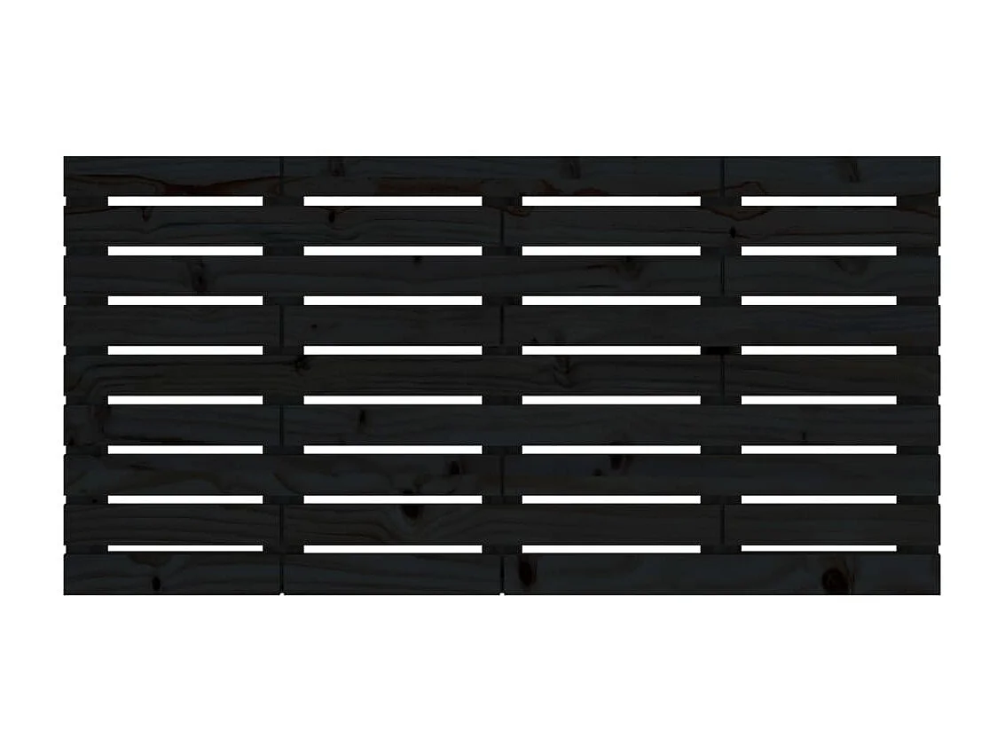 Tête de lit murale Noir 146x3x63 cm Bois massif de pin POI65706 BonneVie Meuble