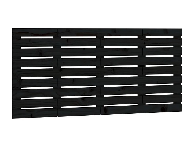 Hoofdbord wandmontage 146x3x63 cm massief grenenhout zwart NL533410