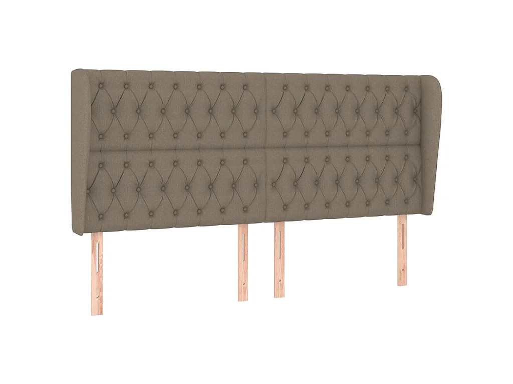 Kopfteil,Bettkopfteil mit Ohren Taupe 183x23x118/128 cm Stoff -gkd811663