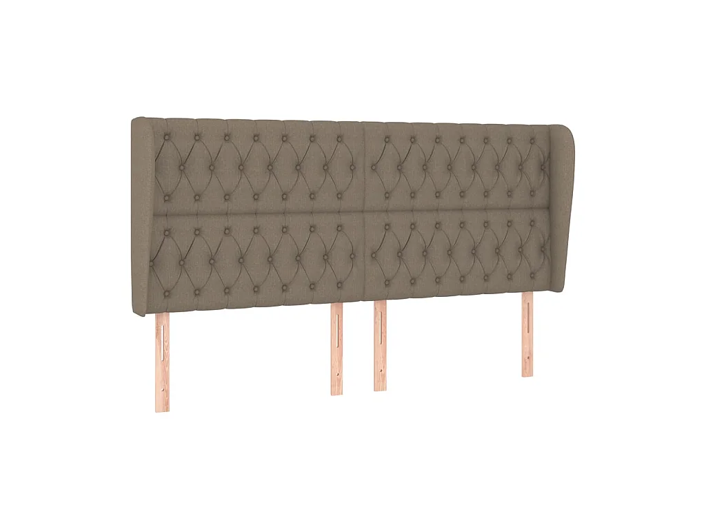 Testiera | Testata del letto ad Orecchio Tortora 183x23x118/128 cm in Tessuto