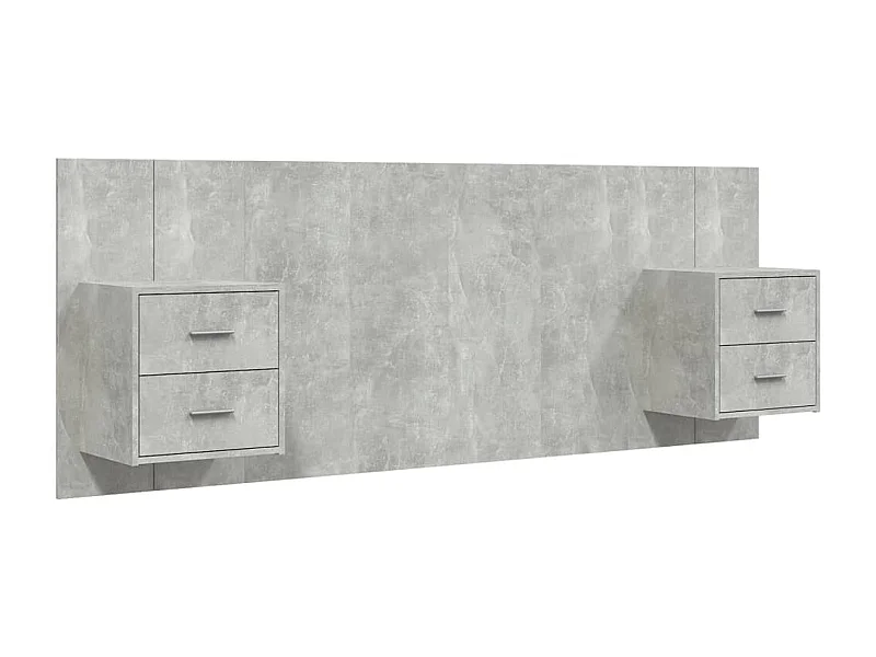 Tête de lit avec armoires Gris béton Bois d'ingénierie POI44893 BonneVie Meuble