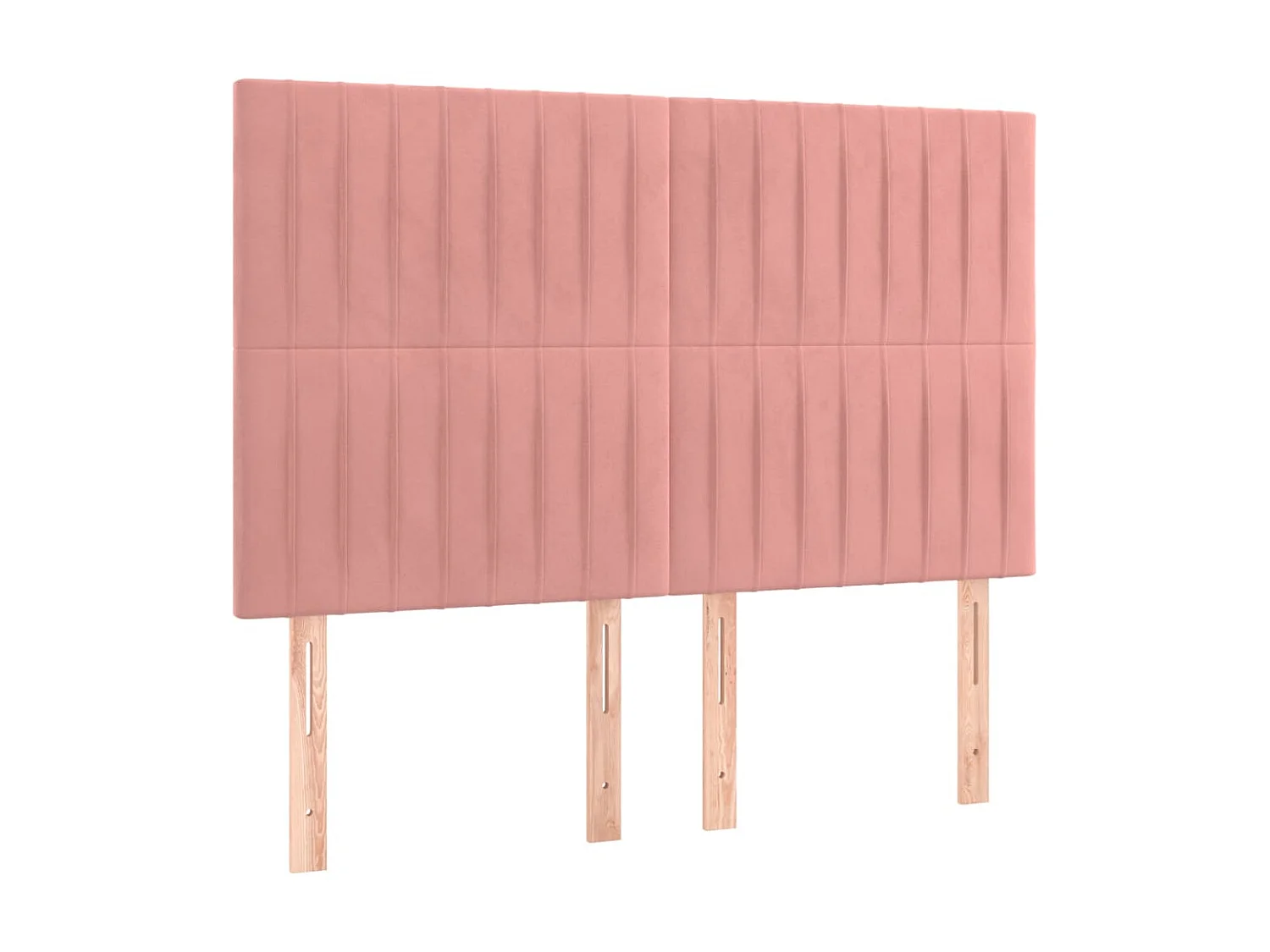 Cabeceros 4 unidades terciopelo rosa 72x5x78/88 cm ES24878