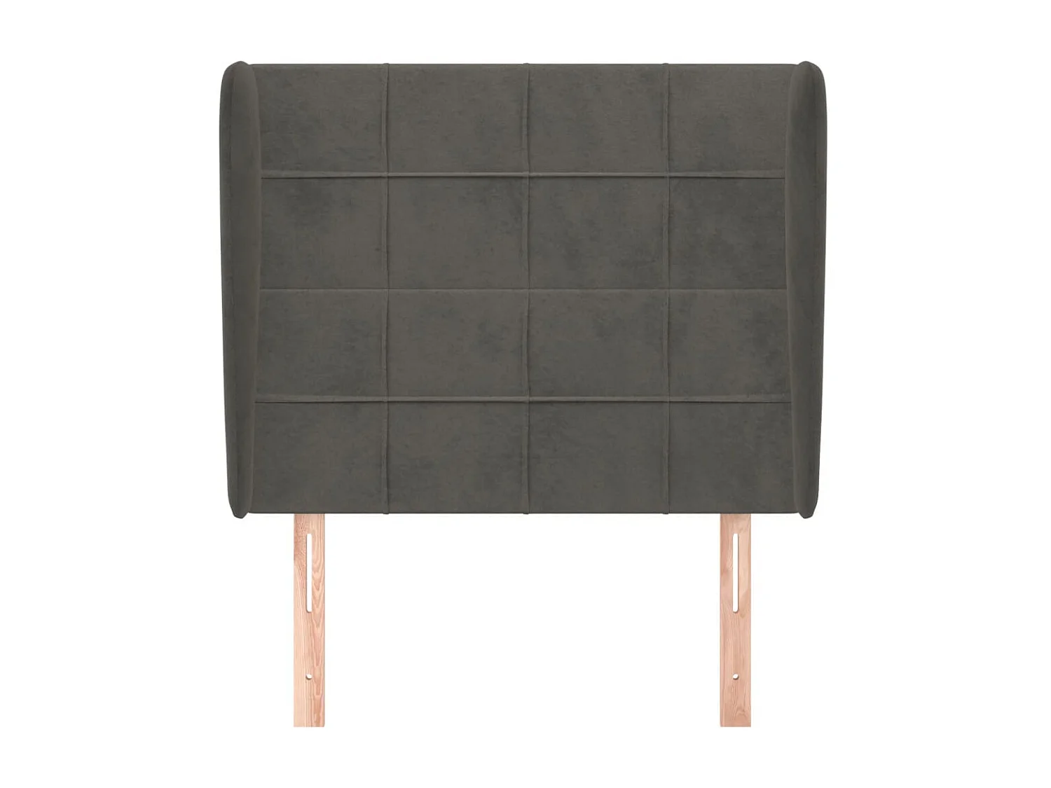 Tête de lit avec oreilles Gris foncé 93x23x118/128 cm Velours POI33302 BonneVie Meuble