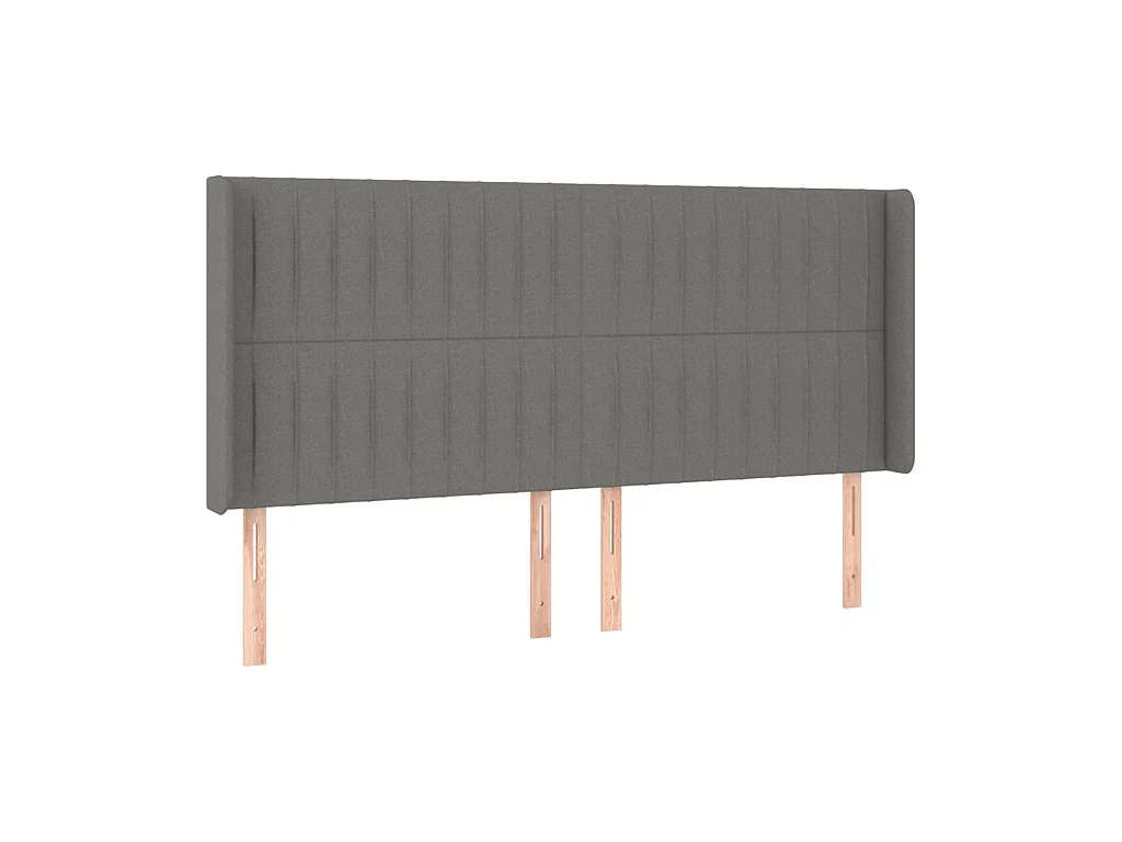 Testiera | Testata del letto ad Orecchio GrigioScuro 183x16x118/128cm inTessuto