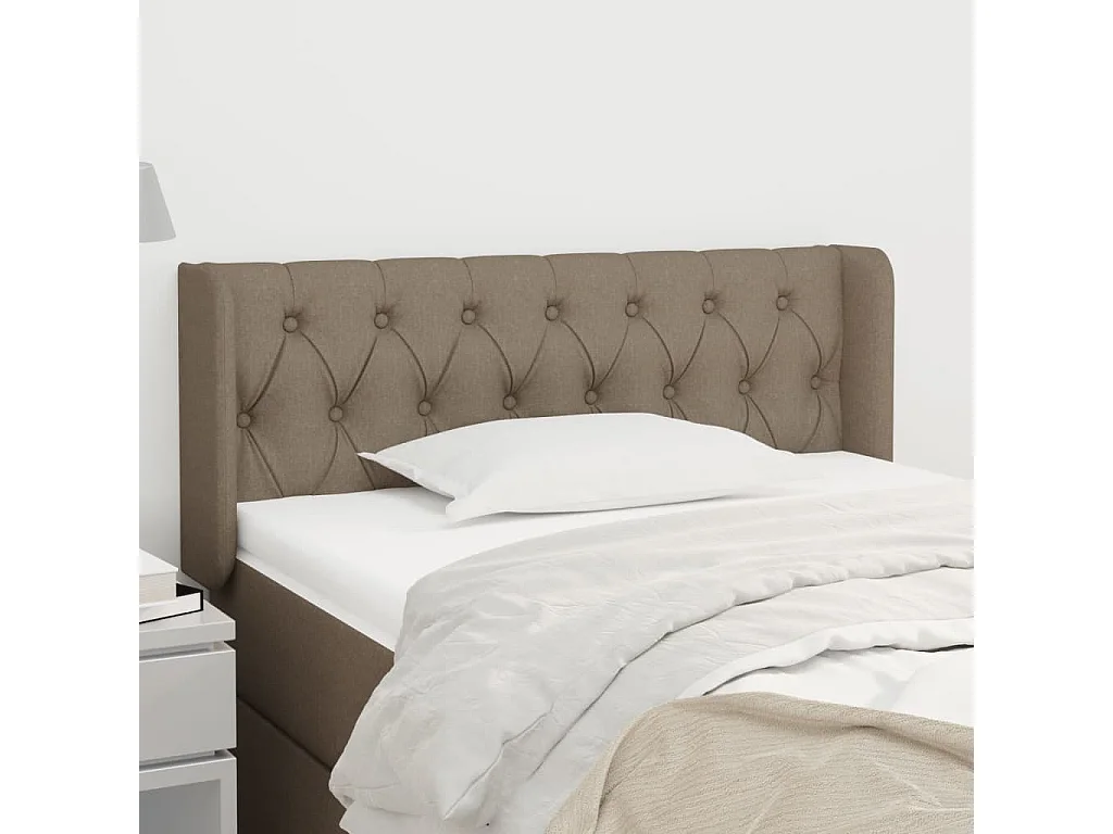 Tête de lit avec oreilles Taupe 93x16x78/88 cm Tissu POI86085 BonneVie Meuble