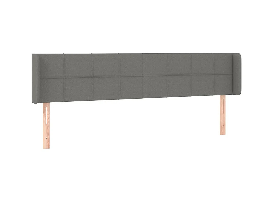 Testiera | Testata del letto ad Orecchio Grigio Scuro 183x16x78/88 cm in Tessuto