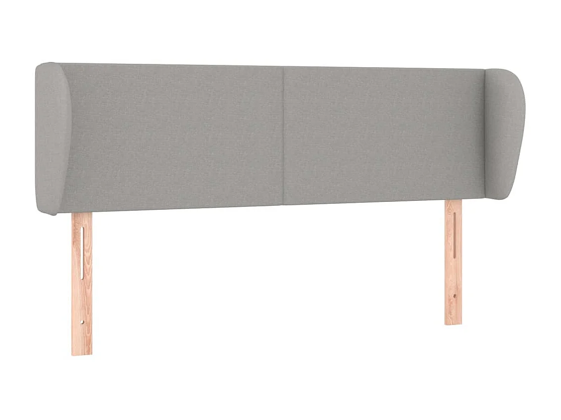 Tête de lit avec oreilles Gris clair 147x23x78/88 cm Tissu POI51280 BonneVie Meuble
