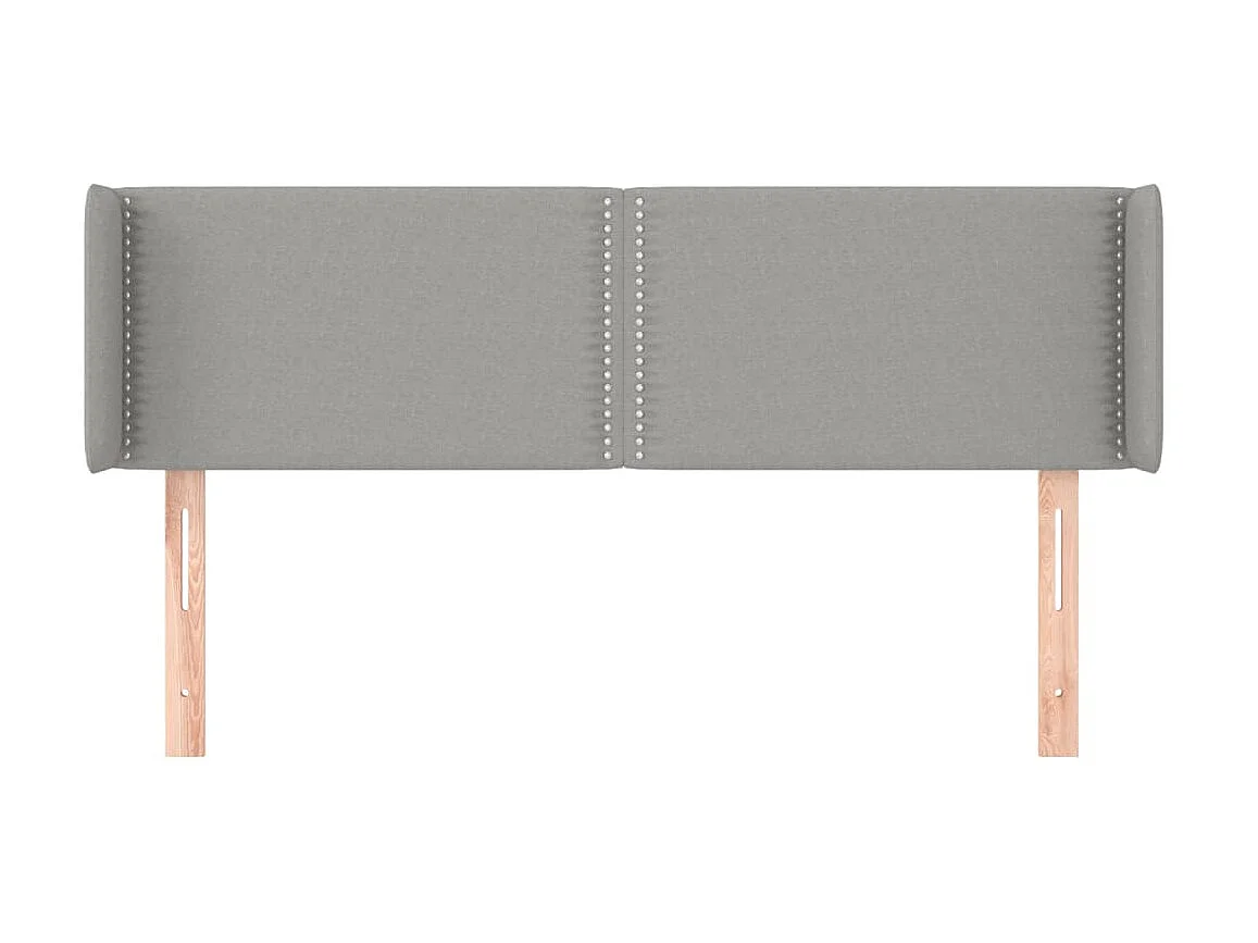 Tête de lit avec oreilles Gris clair 147x16x78/88 cm Tissu POI76859 BonneVie Meuble