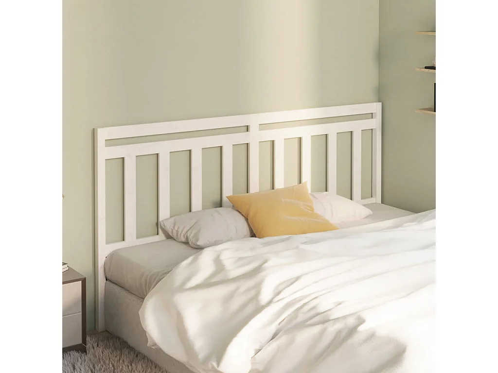 Cabecero de cama madera maciza de pino blanco 206x4x100 cm ES28275