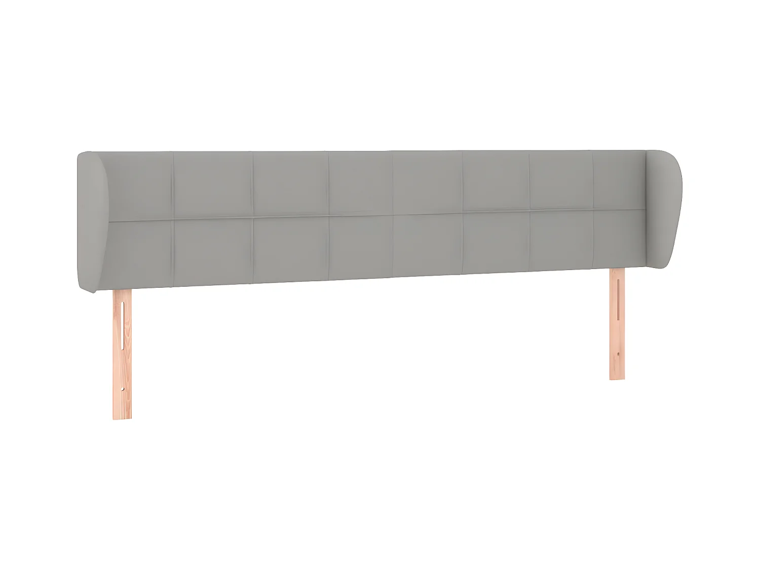 Testiera | Testata del letto ad Orecchio Grigio Chiaro 183x23x78/88 cm in Tessuto