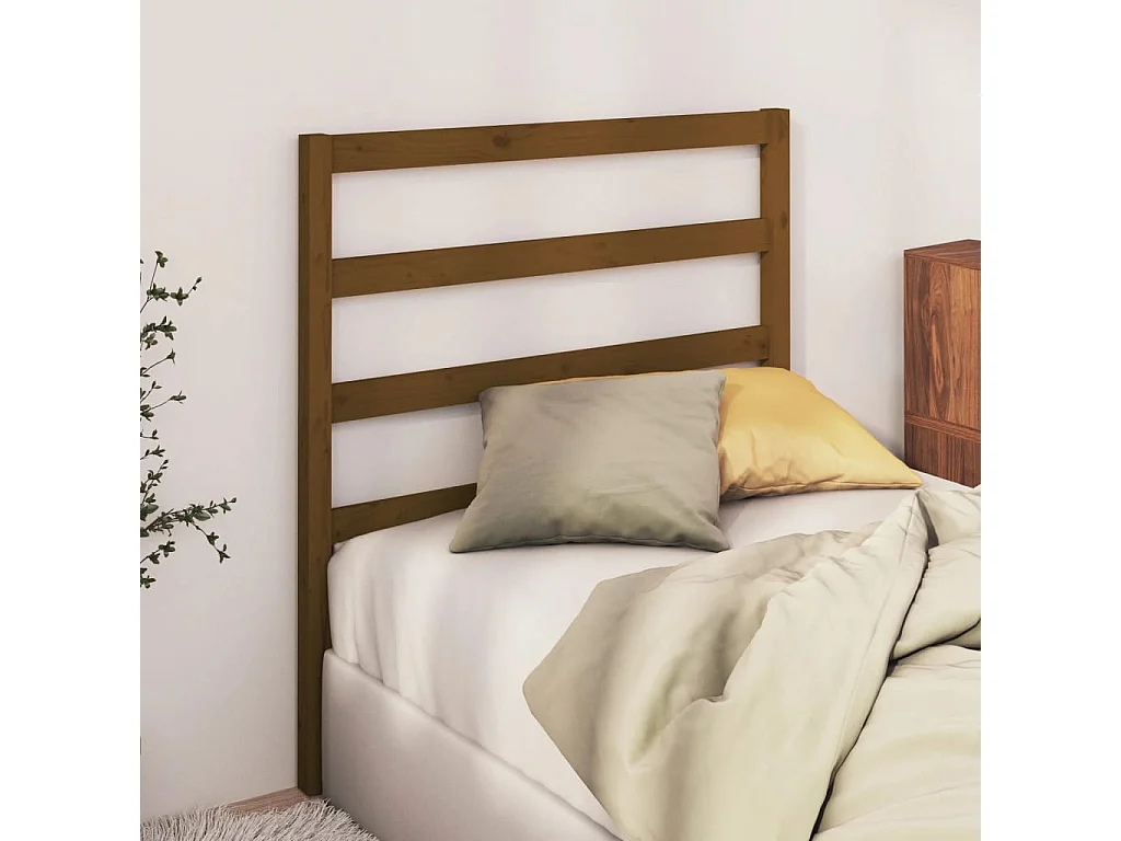 Cabeceira de cama 81x4x100 cm pinho maciço castanho mel PT504199