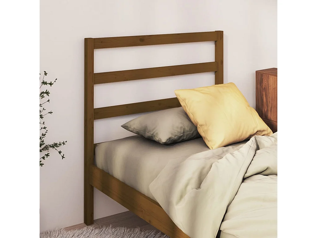 Tête de lit Marron miel 81x4x100 cm Bois massif de pin POI66863 BonneVie Meuble
