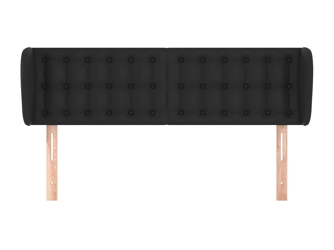 Hoofdbord met randen 147x23x78/88 cm kunstleer zwart NL229919