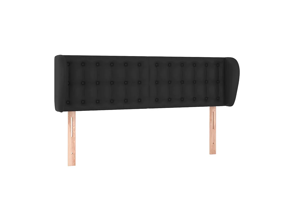 Tête de lit avec oreilles Noir 147x23x78/88 cm Similicuir POI89765 BonneVie Meuble
