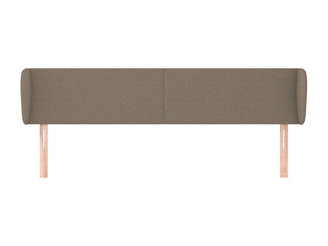Tête de lit avec oreilles Taupe 203x23x78/88 cm Tissu POI63500 BonneVie Meuble