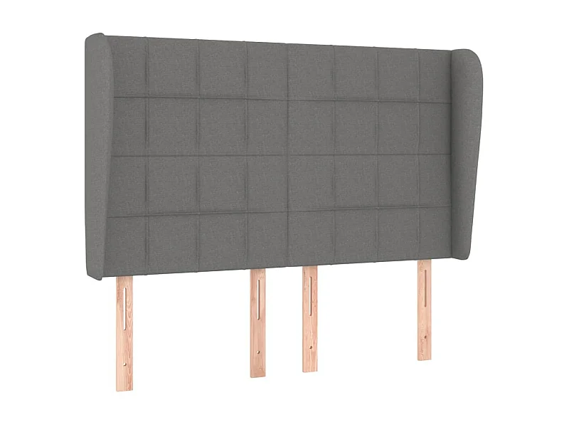 Hoofdbord met randen 147x23x118/128 cm stof donkergrijs NL264903