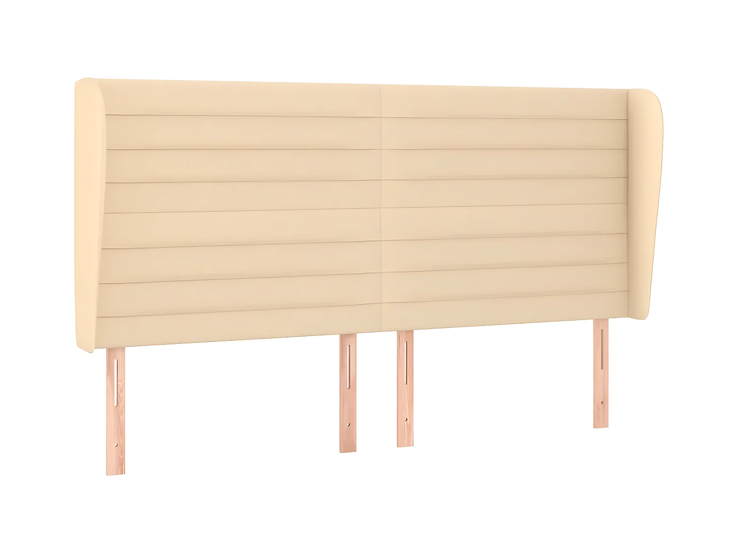 Tête de lit avec oreilles Crème 163x23x118/128 cm Tissu POI83754 BonneVie Meuble