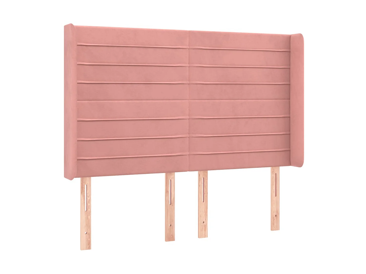 LED Kopfteil,Bettkopfteil Rosa 147x16x118/128 cm Samt -gkd389050