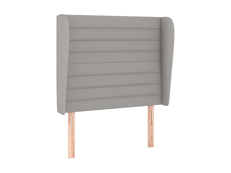 Tête de lit avec oreilles Gris clair 93x23x118/128 cm Tissu POI95308 BonneVie Meuble