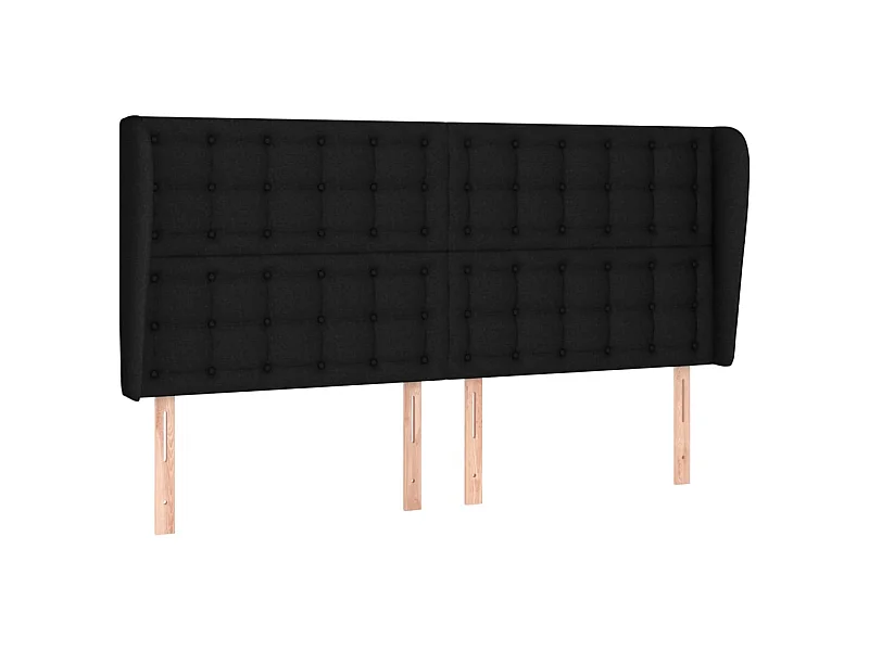 Kopfteil,Bettkopfteil mit Ohren Schwarz 183x23x118/128 cm Stoff -gkd95909