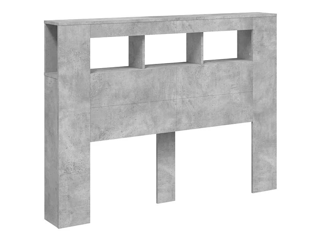 Tête de lit à LED gris béton 140x18,5x103,5cm bois d'ingénierie POI17353 BonneVie Meuble