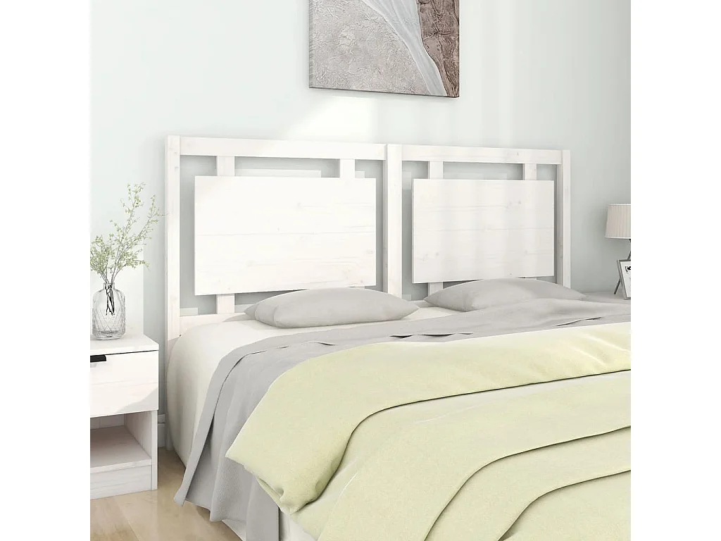 Cabecero de cama madera maciza de pino blanco 165,5x4x100 cm ES88958