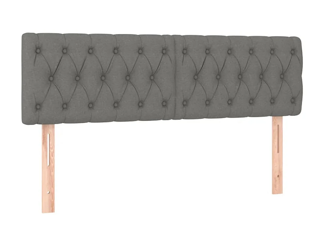 Cabecero con LED de tela gris oscuro 160x7x78/88 cm ES21083