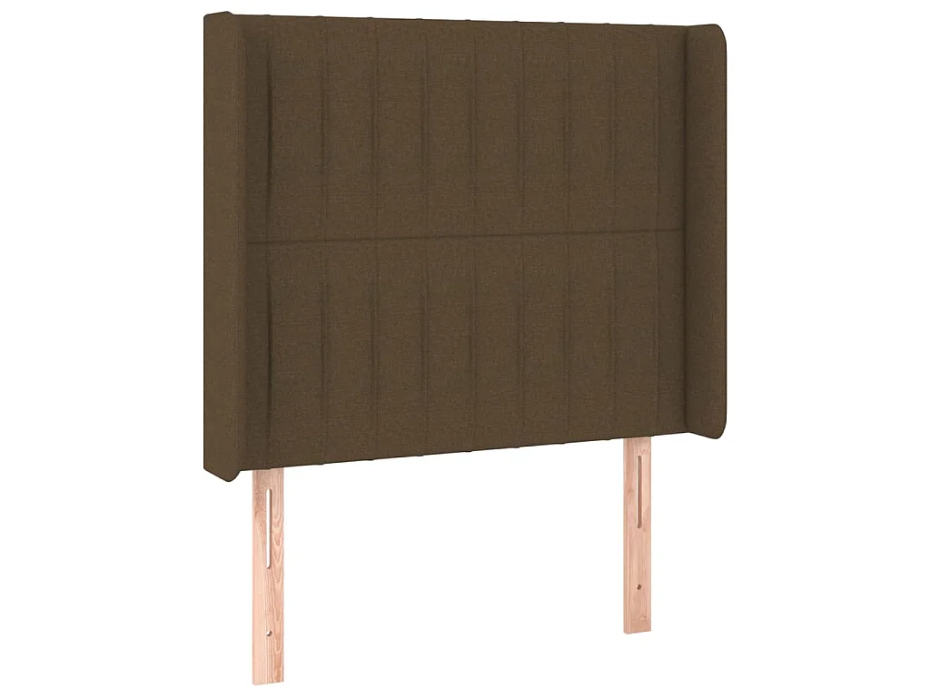 Tête de lit avec oreilles Marron foncé 93x16x118/128 cm Tissu POI47030 BonneVie Meuble