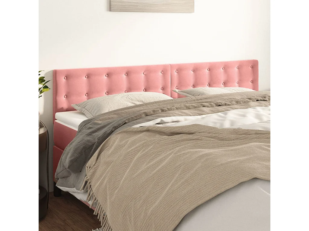 2 Pz Testiere Rosa 100x5x78/88 cm in Velluto CFW310838