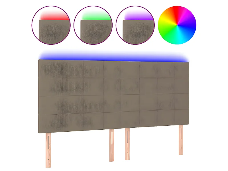 LED Kopfteil,Bettkopfteil Taupe 160x5x118/128 cm Stoff -gkd543701