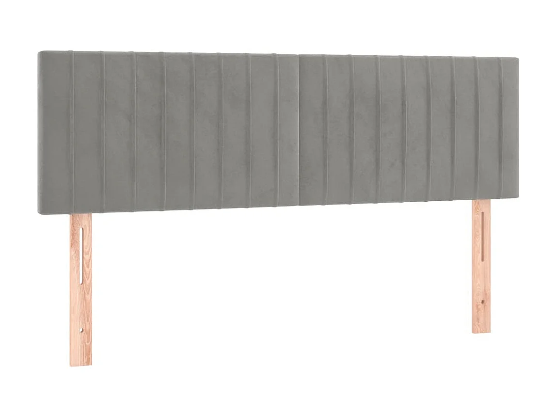 Têtes de lit 2 pcs Gris clair 72x5x78/88 cm Velours POI65833 BonneVie Meuble