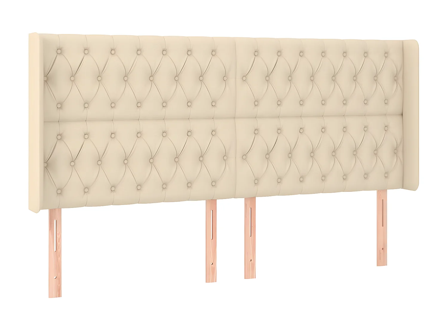 Kopfteil,Bettkopfteil mit Ohren Creme 203x16x118/128 cm Stoff -gkd288880