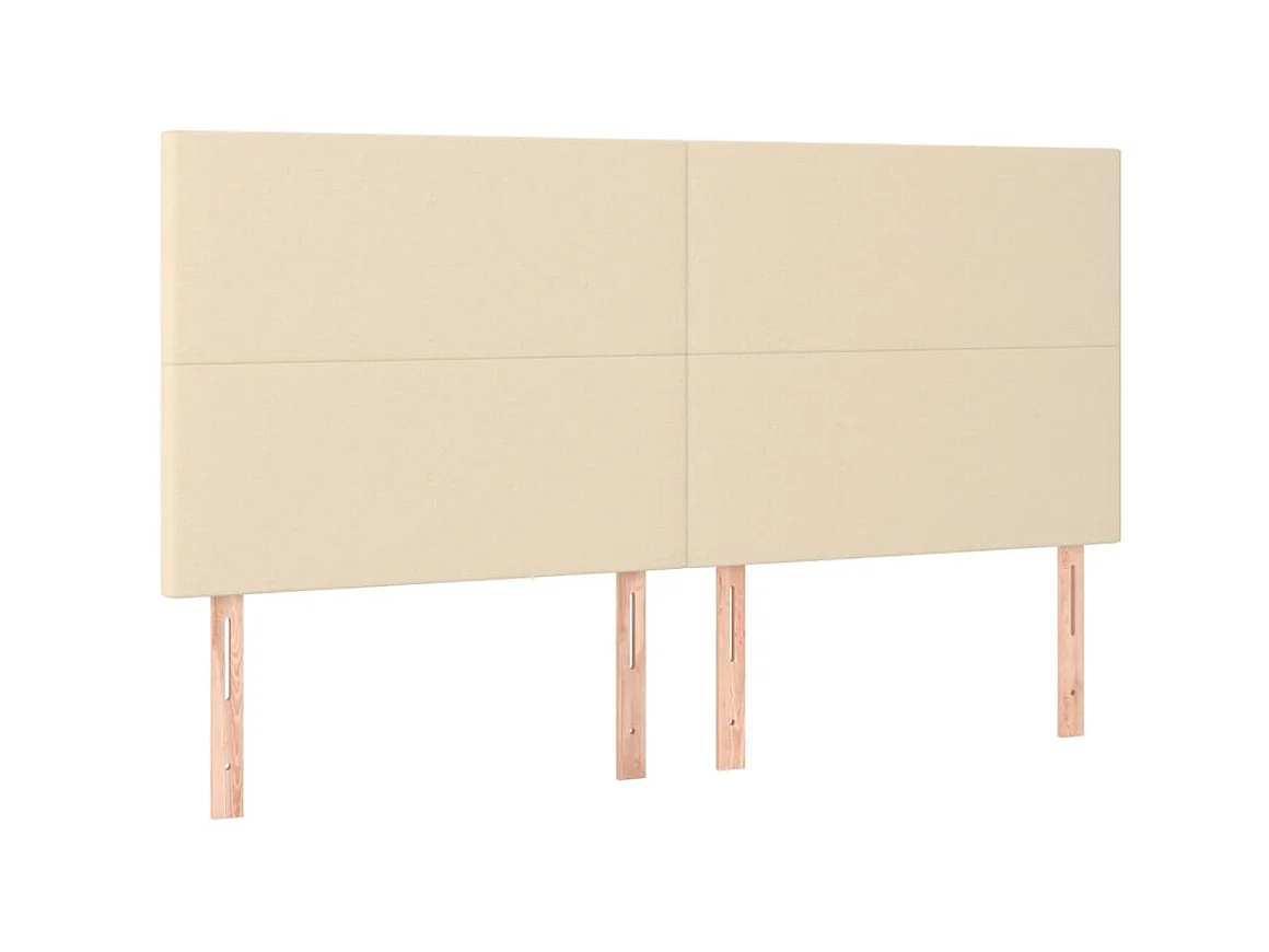 Têtes de lit 4 pcs Crème 80x5x78/88 cm Tissu POI11521 BonneVie Meuble