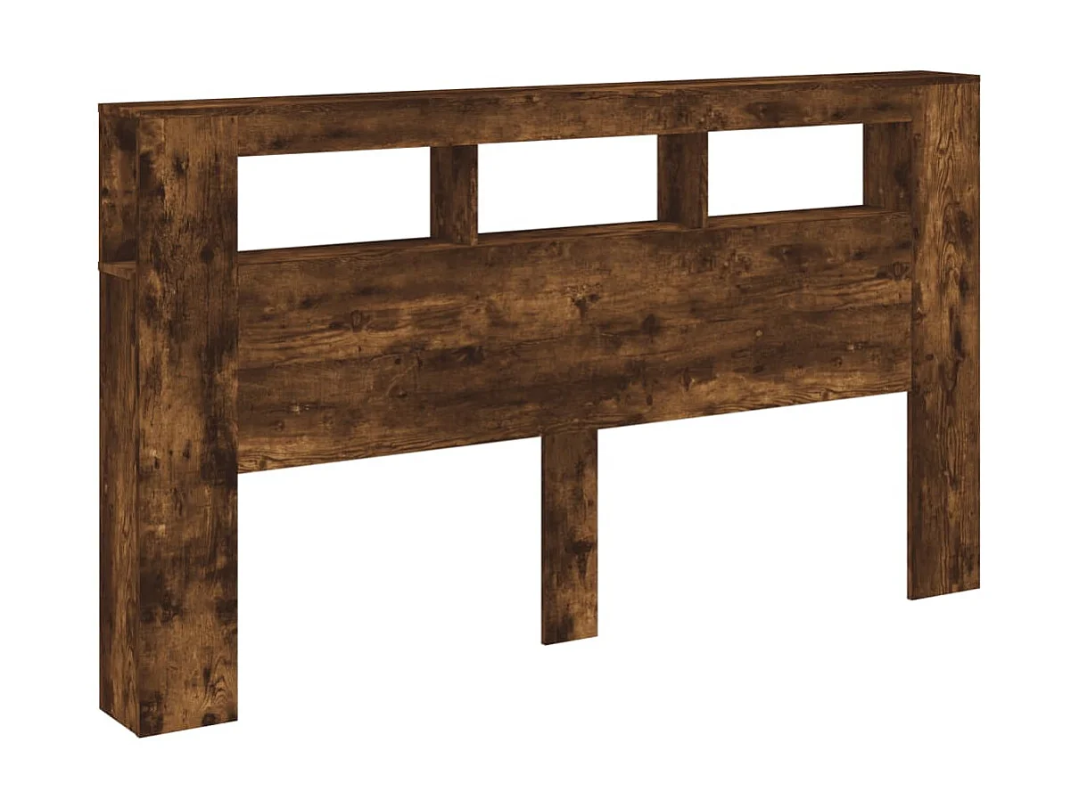 Tête de lit à LED chêne fumé 180x18,5x103,5cm bois d'ingénierie POI90567 BonneVie Meuble