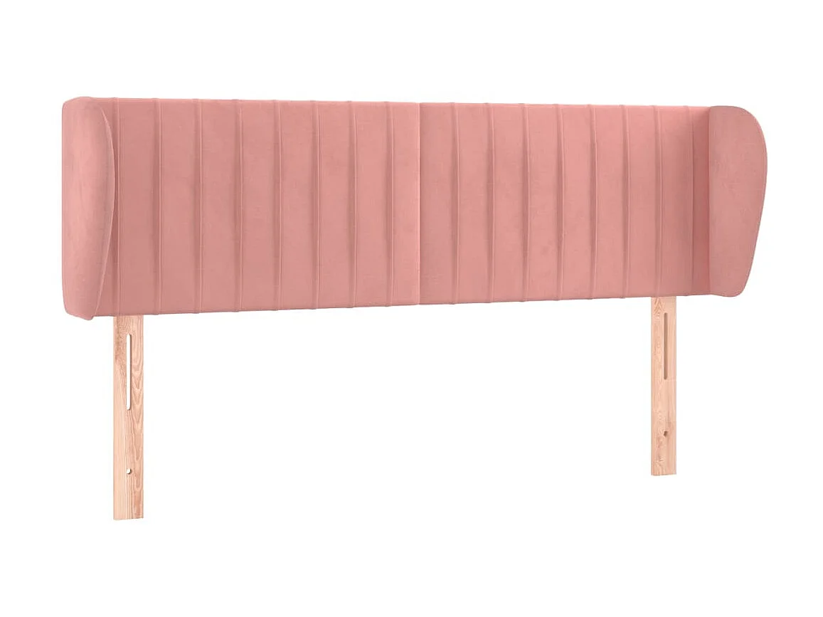Tête de lit avec oreilles Rose 147x23x78/88 cm Velours POI19554 BonneVie Meuble