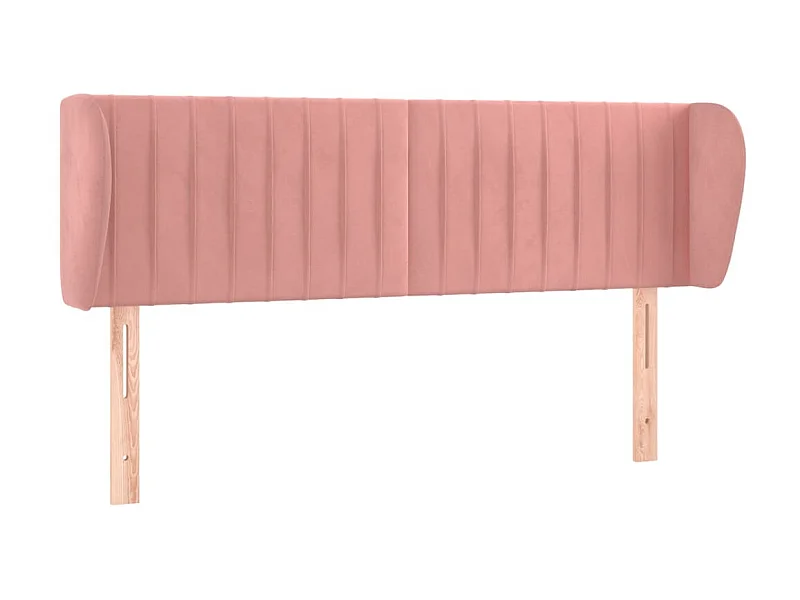 Tête de lit avec oreilles Rose 147x23x78/88 cm Velours POI19554 BonneVie Meuble