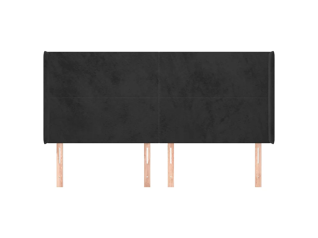 Kopfteil,Bettkopfteil mit Ohren Schwarz 183x16x118/128 cm Samt -gkd646900