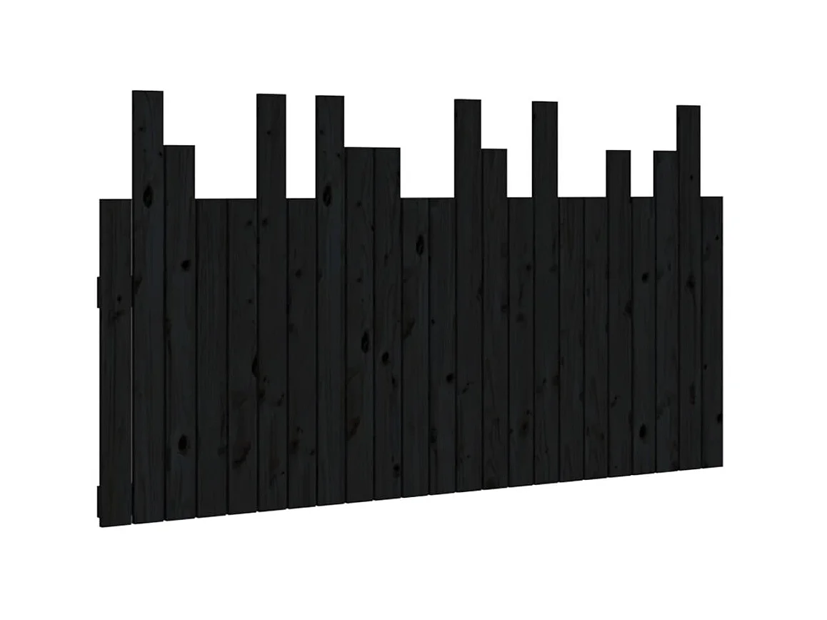 Tête de lit murale Noir 146,5x3x80 cm Bois massif de pin POI89317 BonneVie Meuble