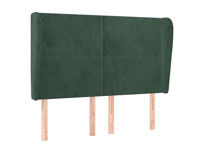 Tête de lit avec oreilles Vert foncé 147x23x118/128 cm Velours POI85063 BonneVie Meuble