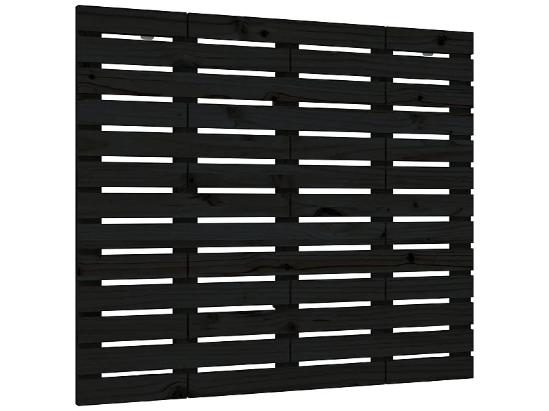 Cabeceira de parede 146x3x91,5 cm madeira de pinho maciça preto PT997949