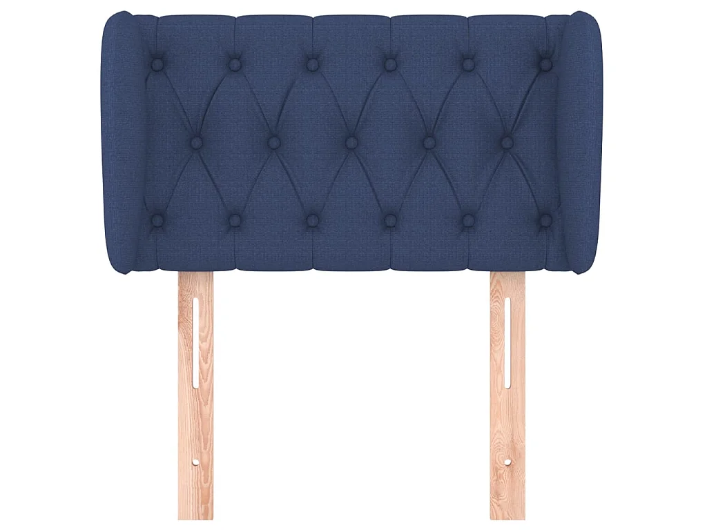 Tête de lit avec oreilles Bleu 83x23x78/88 cm Tissu POI42536 BonneVie Meuble