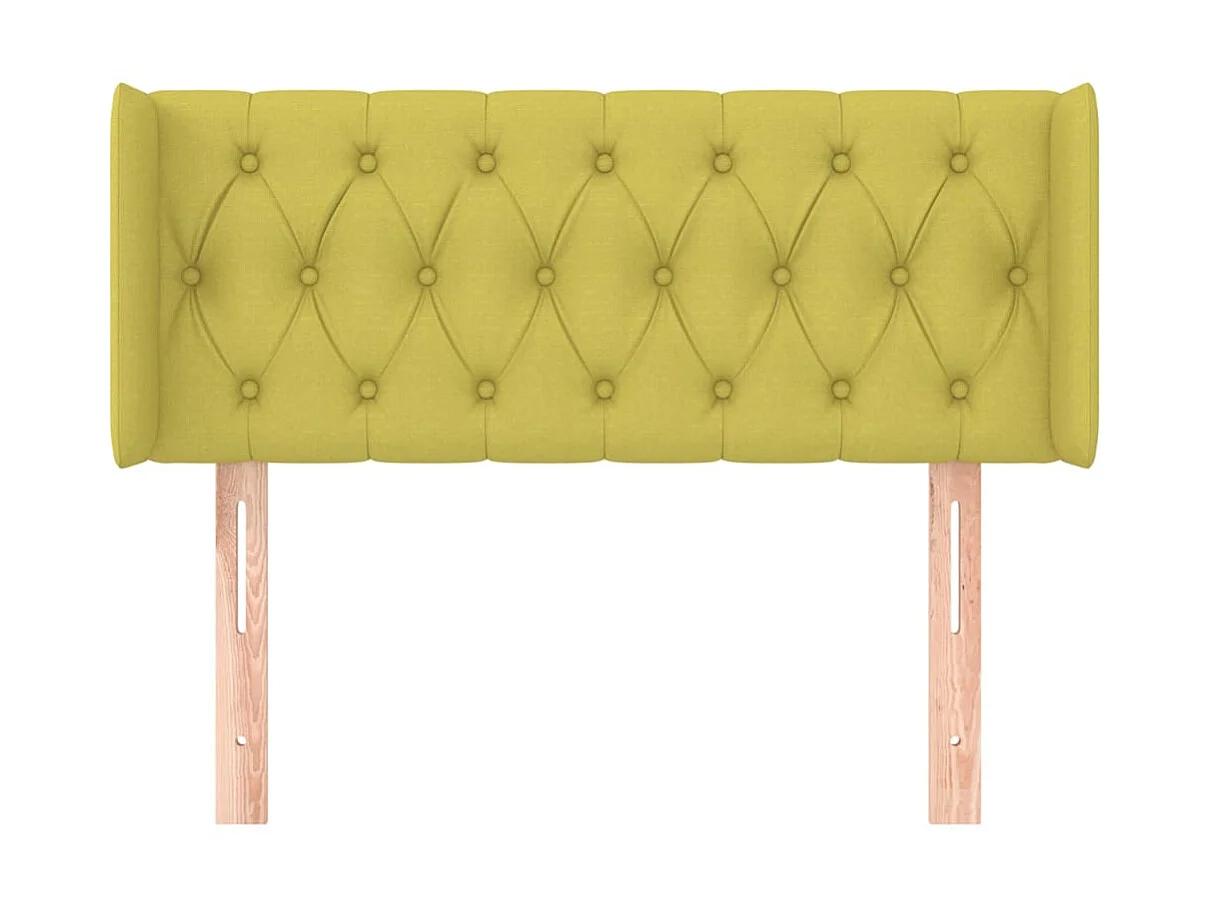 Tête de lit avec oreilles Vert 93x16x78/88 cm Tissu POI44486 BonneVie Meuble