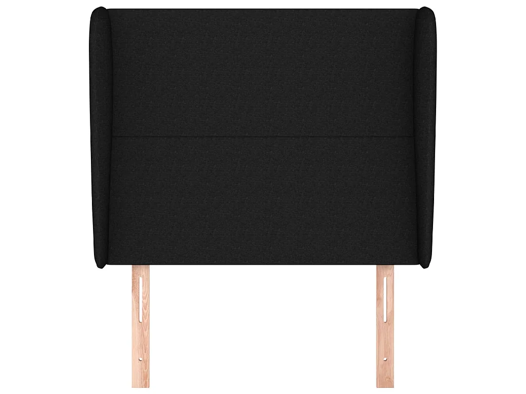 Tête de lit avec oreilles Noir 103x23x118/128 cm Tissu POI69985 BonneVie Meuble